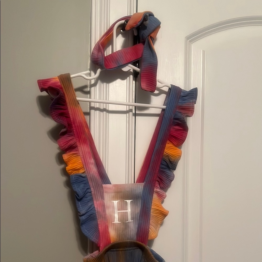 Colorful Ruffled Kids One Piece - Picture 4 of 8